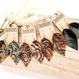 Western Embossed Leather Petal Earrings