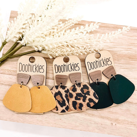 2" Walnut and Wild Cheetah Jasmine Collection - Western Earrings