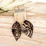 Western Embossed Leather Petal Earrings