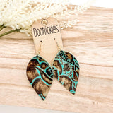 Western Embossed Leather Petal Earrings