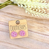 Pink Out Painted Volleyball Earring Collection - Breast Cancer Awareness Earrings
