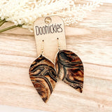 Western Embossed Leather Petal Earrings