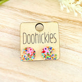 Pink Out Daisy Glitter Ribbon Football Helmet Earring Collection - Breast Cancer Awareness Earrings