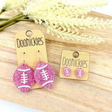 Pink Out Painted Football Earring Collection - Breast Cancer Awareness Earrings