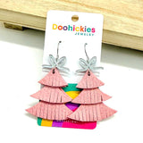 Holly Jolly Fringy Trees - Christmas Earrings