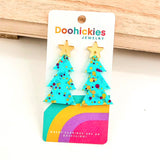 Speckled Glitter Layered Tree Collection - Christmas Acrylic Earrings
