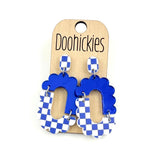 Brooklin Checkered Spirit Dangle Sports Earrings