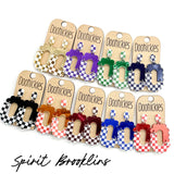 Brooklin Checkered Spirit Dangle Sports Earrings