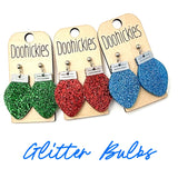 Traditional Glitter Christmas Light Bulb Earring Collection