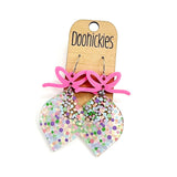 Pastel Dots Christmas Ornament Acrylic Earrings