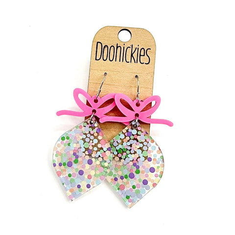 Pastel Dots Christmas Ornament Acrylic Earrings