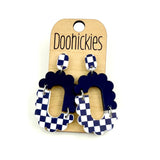 Brooklin Checkered Spirit Dangle Sports Earrings