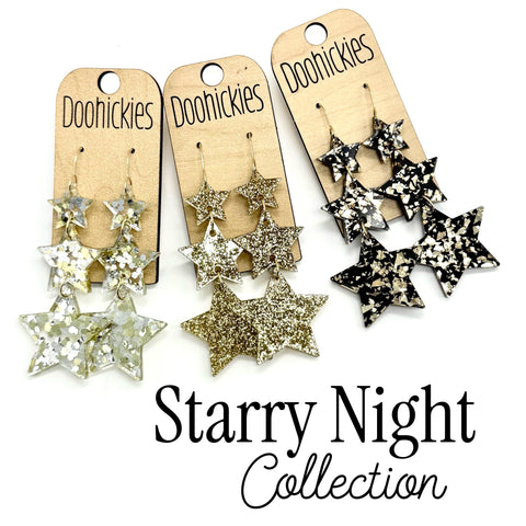 Starry Night Waterfall New Years Earrings Collection
