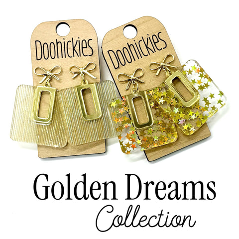 Golden Dreams Bellas Collection - New Years Acrylic Earrings