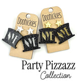 NYE Party Hat Pizaazz New Years Acrylic Earrings