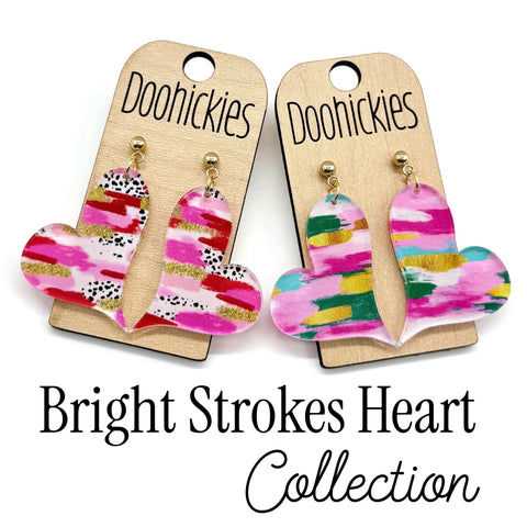Bright Strokes Lil' Swoopy Hearts Collection - Valentines Earrings