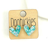 Chunky Glitter Swoopy Heart Studs Collection - Valentines Earrings