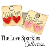 The Love Sparkles Swoopy Heart Studs Collection - Valentines Earrings
