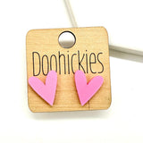 The Candy Pink Heart Stud Earring Collection - 2 Size Options