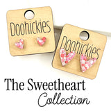 The Sweetheart Confetti Heart Stud Earring Collection - 2 Size Options