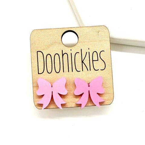 The Sweetheart Acrylic Bow Studs Collection - Valentines Earrings