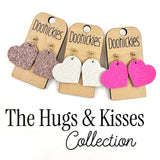 The Hugs and Kisses Glitter Hearts Collection - Valentines Earrings