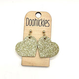 The Queen of Hearts Glitter Leather Hearts Collection - Valentines Earrings