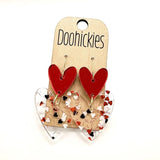 The Confetti Double Love Heart Collection - Valentines Acrylic Earrings