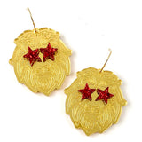 1.5" Fan Glam Mascot Dangles: LIONS - Custom Spirit Earrings