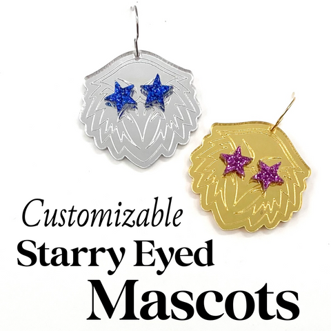 1.5" Fan Glam Mascot Dangles: EAGLES - Custom Spirit Earrings