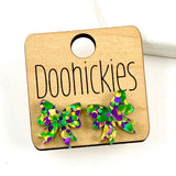 15mm Mardi Gras Bow Studs