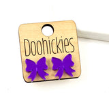 15mm Mardi Gras Bow Studs