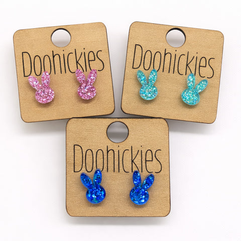Sparkle Bunny Ear Stud Collection - Easter Earrings