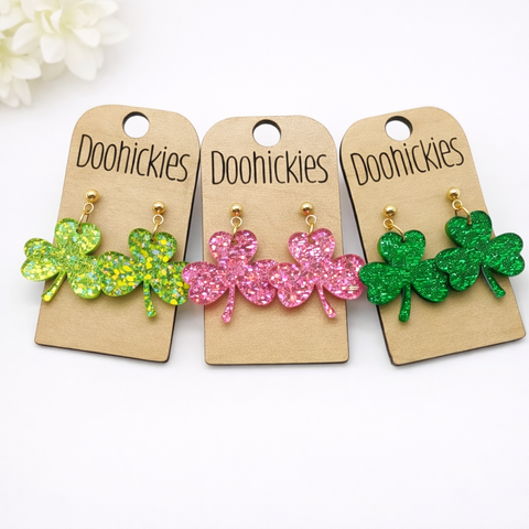 Dainty Saffiano Shamrock Collection - St. Patrick's Day Earrings