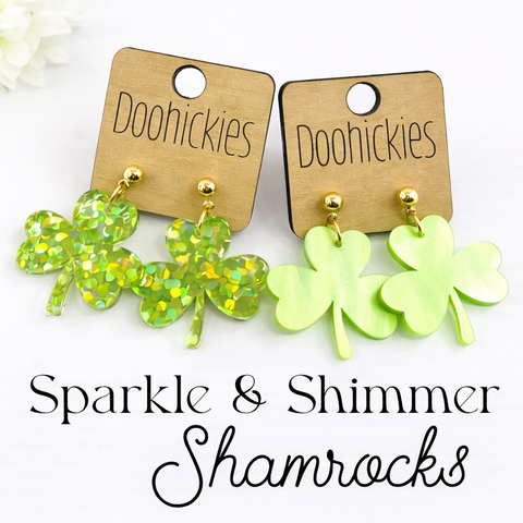 Lil' Sparkle & Shimmer Shamrock Collection - St. Patrick's Day Earrings