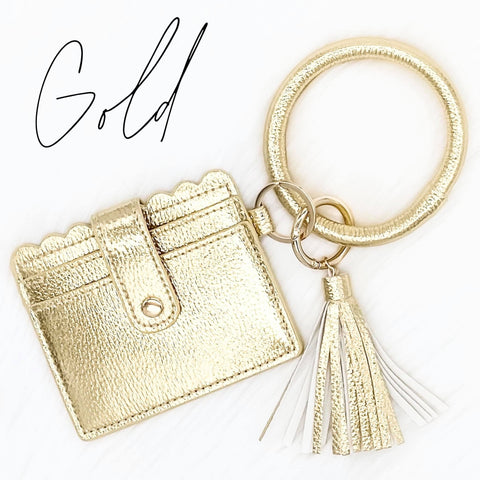The Metallic Lizzy Wristlet: GOLD