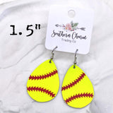 Softball Teardrops (3 Sizes) -Sports Earrings