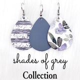 1.5" Shades of Grey Mini Collection (Leather) -Earrings