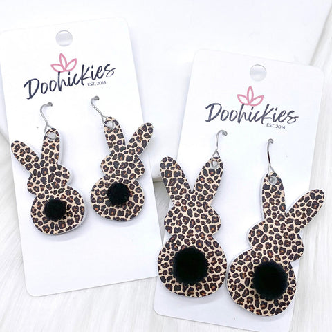 NEW Leopard Bunny Tail Acrylics -Earrings