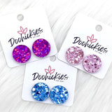 18mm Glitter Drops -Earrings