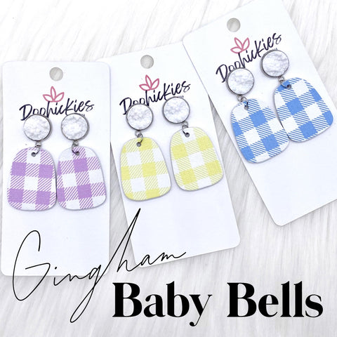 2" Spring Gingham Baby Bells -Earrings