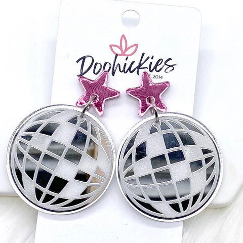 2" Disco Ball Acrylic Dangles - Earrings