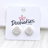 10mm Glitter Square Singles -Earrings