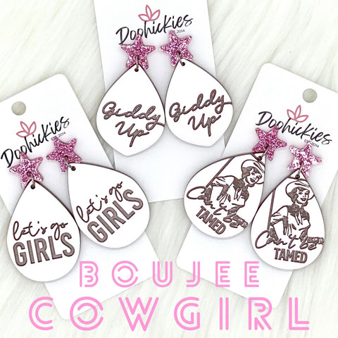 2" Boujee Cowgirl Acrylic Dangle Collection - Earrings