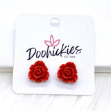 13mm Blooming Rose Singles -Earrings
