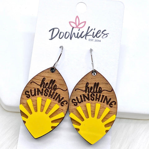 1.5" Hello Sunshine (wood & acrylic) -Summer Earrings