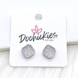 10mm Glitter Square Singles -Earrings