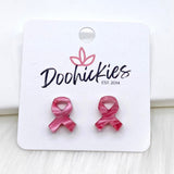 Acrylic Breast Cancer Awareness Ribbons - Earrings