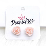 13mm Blooming Rose Singles -Earrings