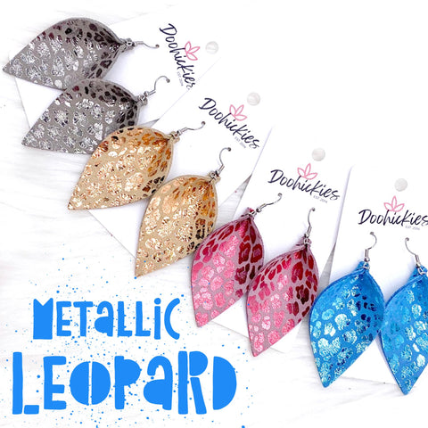 2.5" Metallic Leopard Petals -Earrings